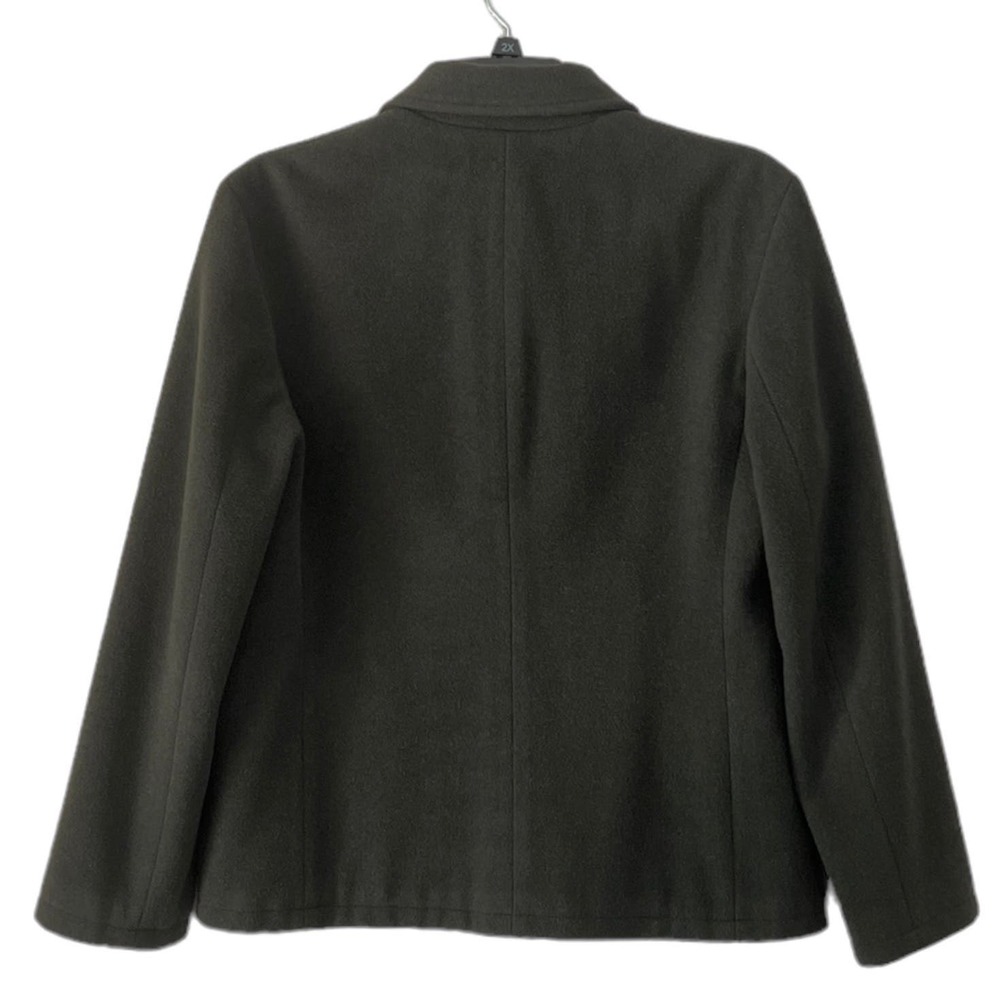 J. Crew Wool Blend Zip Front Jacket Collared Quality Coat Green Large - Picture 5 of 6